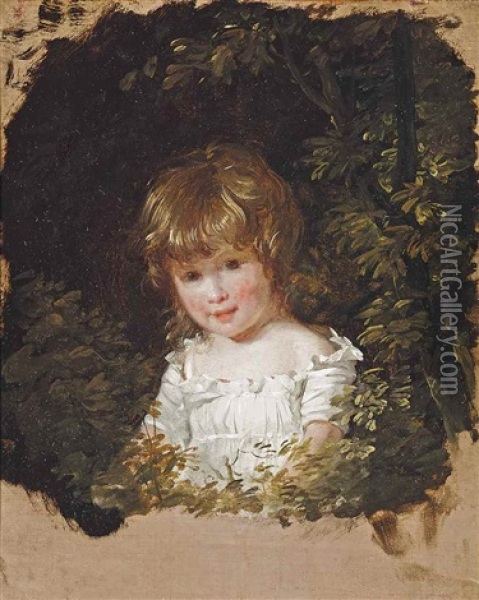 Portrait Of A Young Boy, Traditionally Identified As Master Hugh Grant, Bust Length, Wearing A White Chemise Oil Painting - Henri-Pierre Danloux
