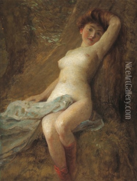 Weiblicher Akt Oil Painting - Rudolf Hausleithner