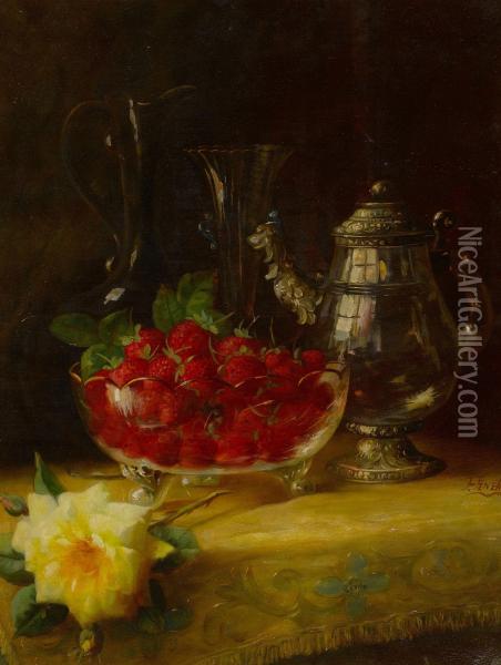 Strawberry Still Life Oil Painting - Frederick M. Fenety