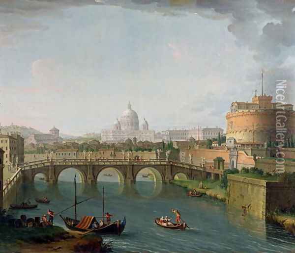 View of the Tiber 2 Oil Painting - Antonio Joli