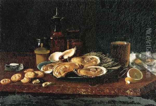 Still Life: Oysters on the Half Shell Oil Painting - Andrew John Henry Way