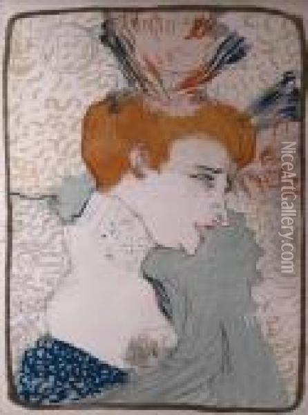 'mademoiselle Marcelle Lender, En Buste' Oil Painting - Henri De Toulouse-Lautrec