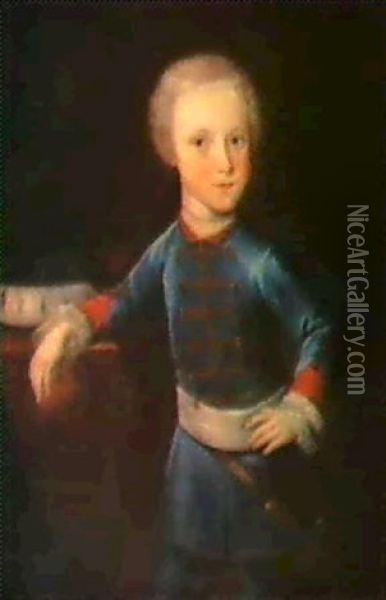 Bildnis Des Prinzen Carl Ludwig Zu Anhalt-schaumburg Im     Alter Von Sechs Jahren Oil Painting - Johann Phillipp Behr