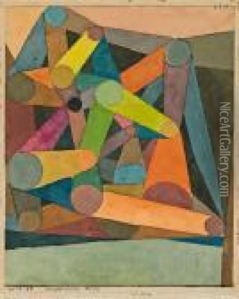 Geoffneter Berg Oil Painting - Paul Klee