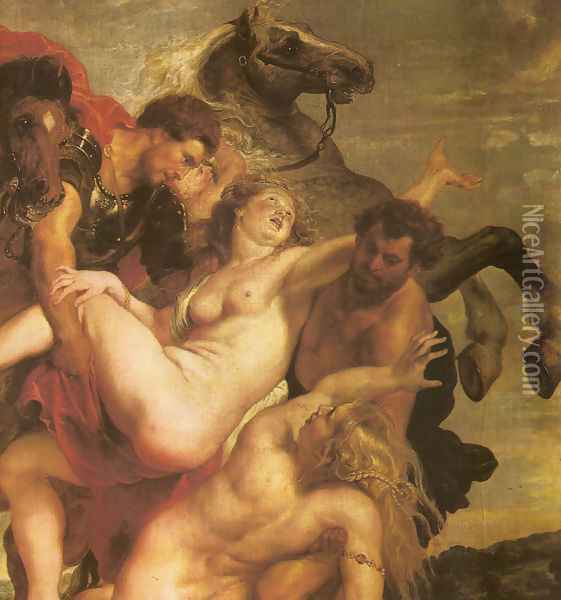 The Leucippo's daugthers Kidnapping Oil Painting - Peter Paul Rubens