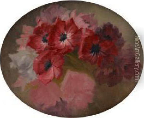Composition Florale Oil Painting - Privat Livemont