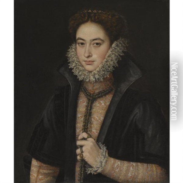Portrait Of A Noblewoman (infanta Catalina Micaela Of Spain?) Oil Painting - Roland De Mois