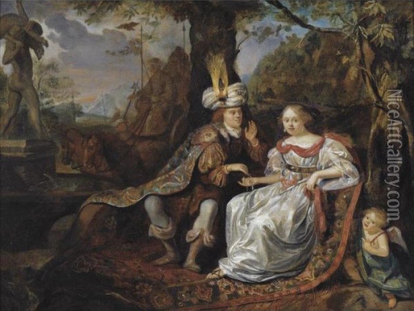 Judah And Tamar Oil Painting - Matthijs Naiveu