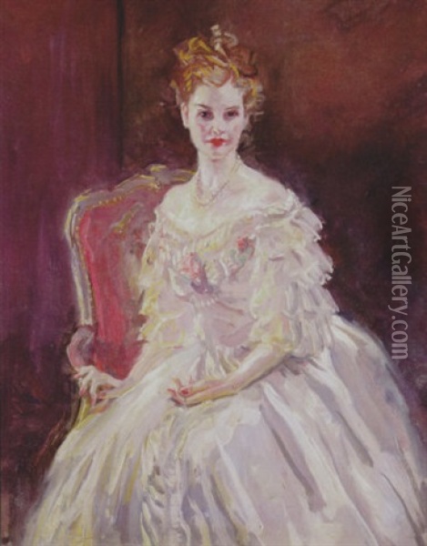 Portrait Of The Artist's Daughter, Mrs. J.j. Emery Oil Painting - Charles Dana Gibson
