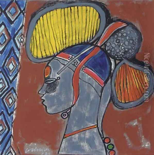 African female profile Oil Painting - Michel des Gobelins Corneille
