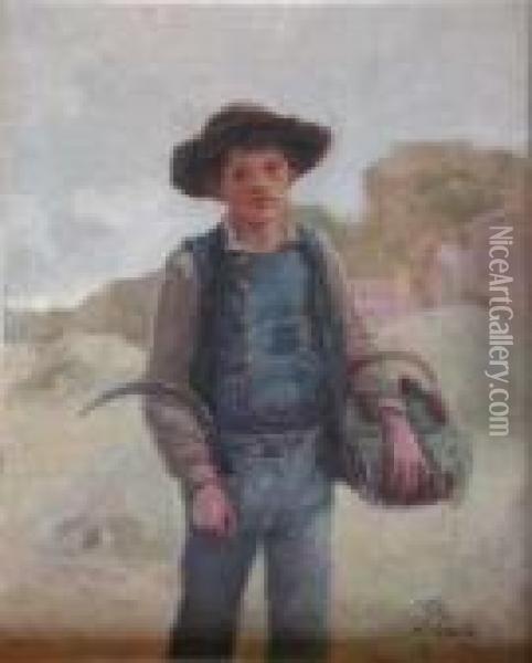 The Young Farmhand Oil Painting - Eugene Leon Labitte