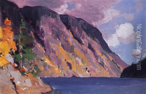 Lac Baudak (telemark), Norvege Oil Painting - Clarence Alphonse Gagnon