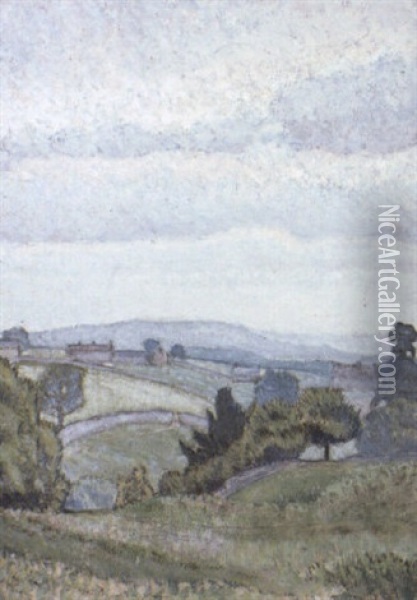 Youlgreve, Derbyshire Oil Painting - Lucien Pissarro