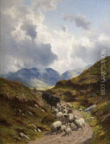 The Way Home - Mountain Landscape Oil Painting - Alfred Grey
