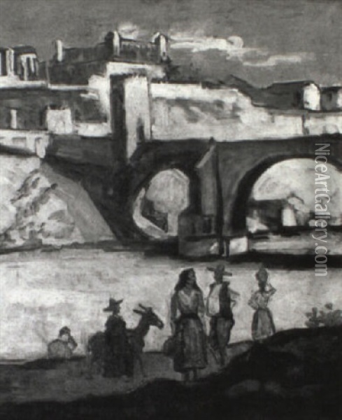 Tolede, Le Pont D'alcantara Oil Painting - Leon Fauche