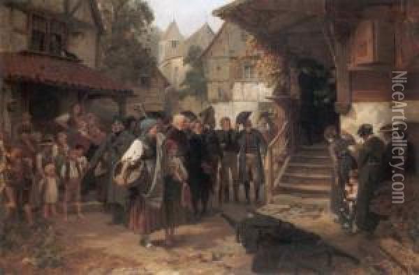Das Begrabnis Auf Dem Lande (the Country Funeral) Oil Painting - Benjamin I Vautier