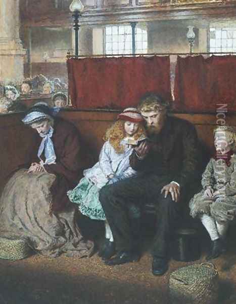 Philip in Church Oil Painting - Frederick Walker