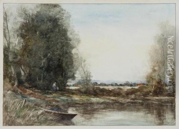 Riverside View Oil Painting - John George Mathieson