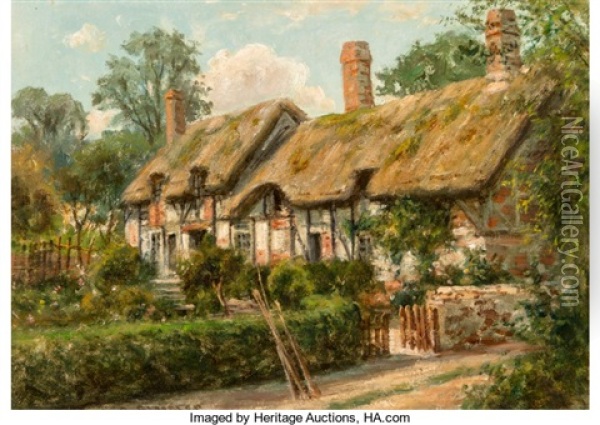 English Cottage Oil Painting - Hiram Reynolds Bloomer