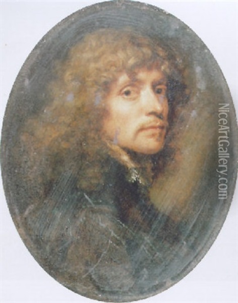 Portrait Of Peeter Franchoys, Turned To The Right, Wearing A Black Tunic And White Lace Collar Oil Painting - Lucas Franchoys the Elder