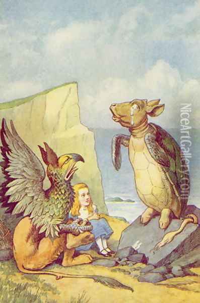 The Mock Turtle and the Gryphon, illustration from Alice in Wonderland by Lewis Carroll 1832-9 Oil Painting - John Tenniel