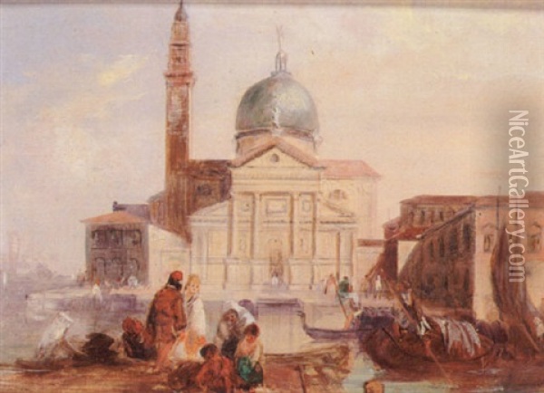 S. Maria Della Salute, Venice Oil Painting - Edward Pritchett