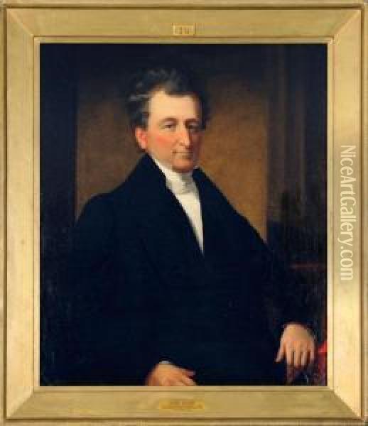 Portrait Of John Leamy,the Original Director Of The Insurance Company Of North America, Oil Painting - Bass Otis