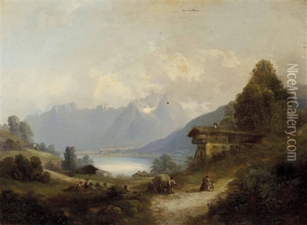 Blick Auf Den Zeller See? Oil Painting - Franz Barbarini