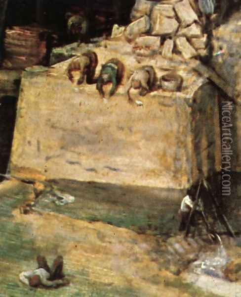 The Tower of Babel (detail) 1563 13 Oil Painting - Jan The Elder Brueghel
