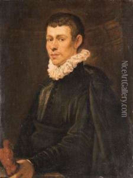 Portrait Of A Young Sculptor Oil Painting - Domenico Tintoretto