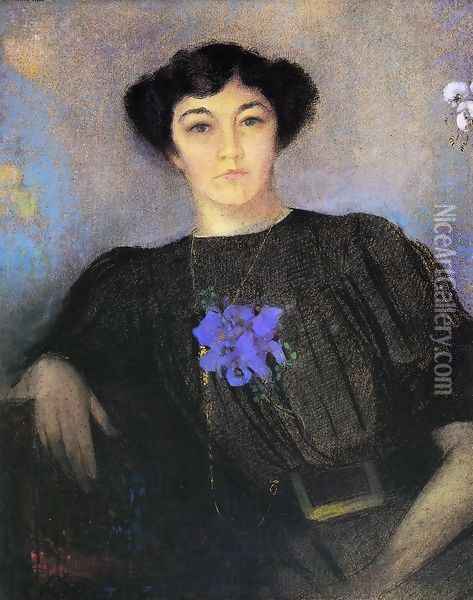 Portrait Of Madame Gustave Fayet Oil Painting - Odilon Redon