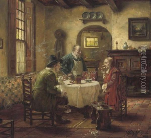A Merry Gathering Oil Painting - Fritz Wagner