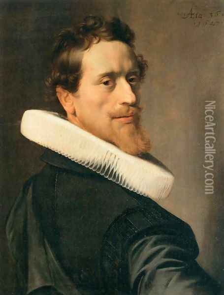 Self-Portrait at the Age of Thirty-Six Oil Painting - Nicolaes Eliasz. Pickenoy