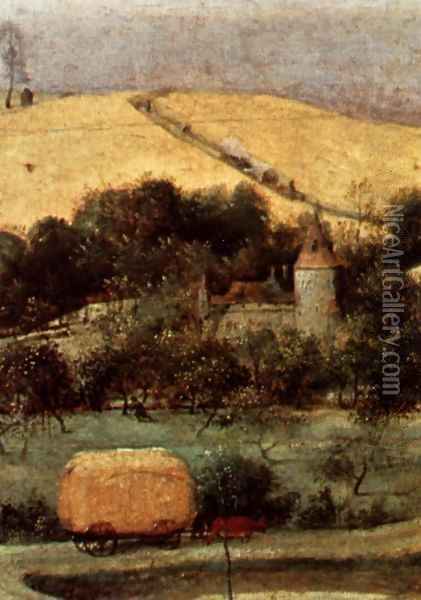 The Corn Harvest (detail) 2 Oil Painting - Pieter the Elder Bruegel