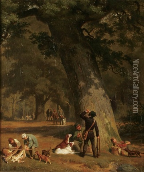 The Hunting Party Oil Painting - Wilhelm Simmler