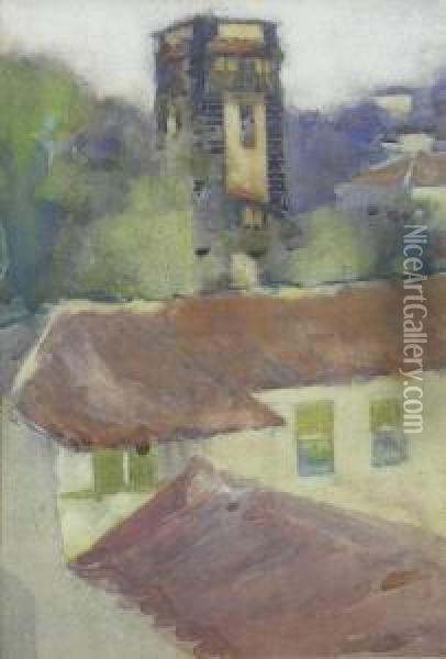 In Tenerife: Don Jorge's Tower, Puerto Orotava Oil Painting - James Paterson