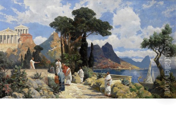 A Debate In Ancient Times Oil Painting - Georg Karl Koch