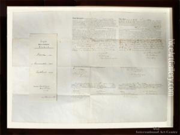 Deed Of Conveyance In English And Maori Oil Painting - Percy John D. Smith
