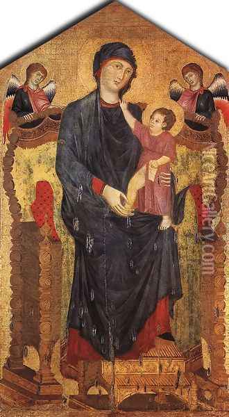 Madonna Enthroned with the Child and Two Angels Oil Painting - (Cenni Di Peppi) Cimabue