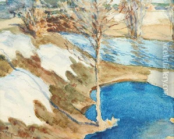Wiosenne Roztopy Oil Painting - Ferdynand Ruszczyc