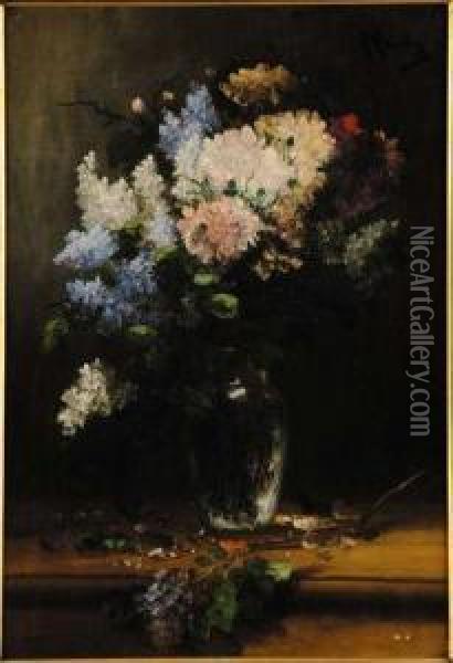 Vaso Di Fiori Oil Painting - Alfred Rouby