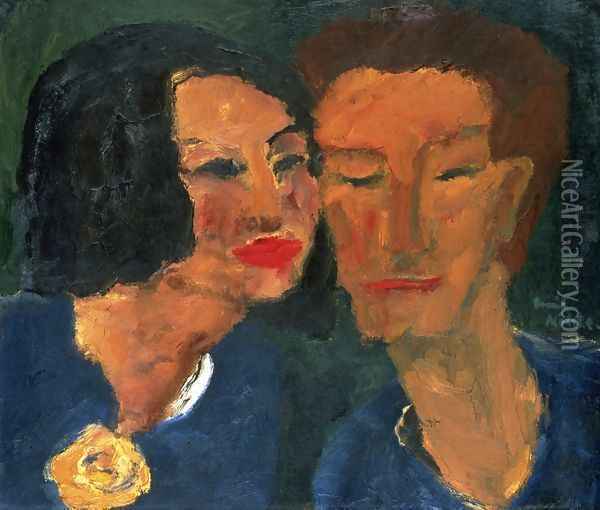 Young Couple Oil Painting - Emil Nolde