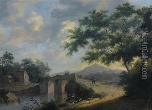 Promeneurs Sur Un Pont Oil Painting - Pieter Cosyn