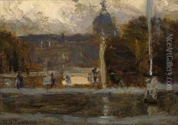 Untitled (paris Park) Oil Painting - Henry Ossawa Tanner
