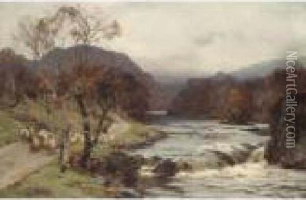 A Grey Day On The Tummell Oil Painting - David Farquharson