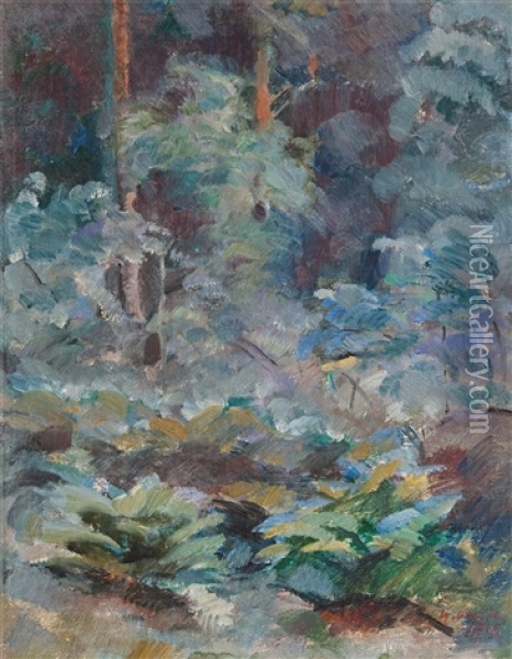 Forest Oil Painting - Yrjoe Ollila