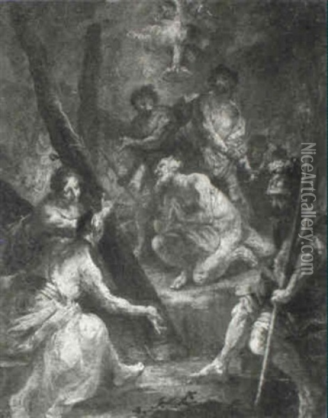 The Martyrdom Of St. Andrew Oil Painting - Johann Georg (Wienerschmidt) Schmidt