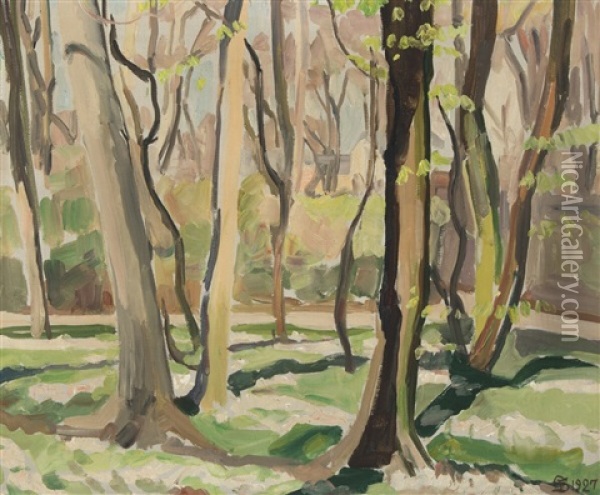 A Spring Forest Oil Painting - Fritz Syberg