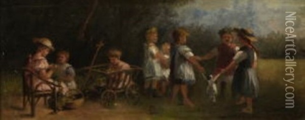 Spielende Kinder Oil Painting - Anna Peters
