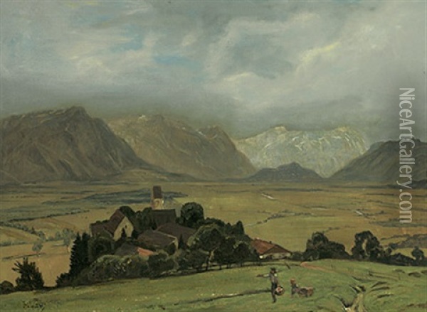 Werdenfelser Land Oil Painting - Gustav Traub